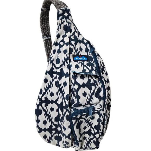 Kavu Handbags - Kavu Original Blue Blot Crossbody Rope Sling Bag Retired
